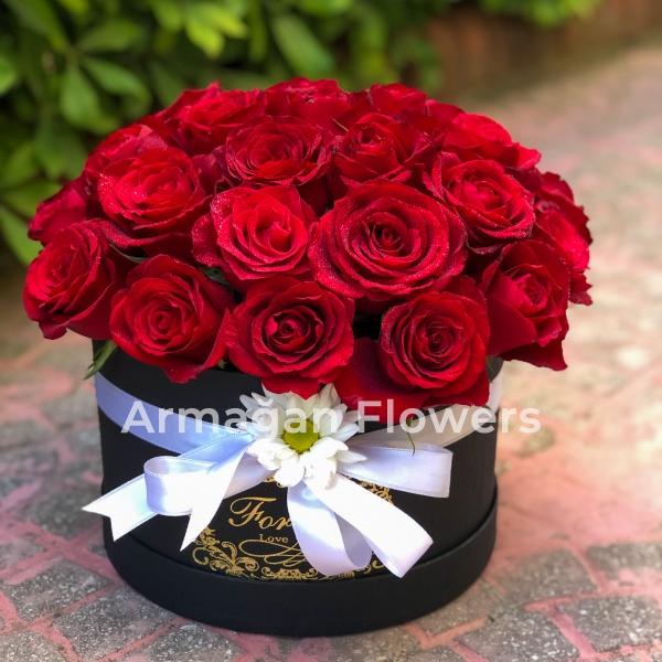 25 Red Roses in Box  Resim 1