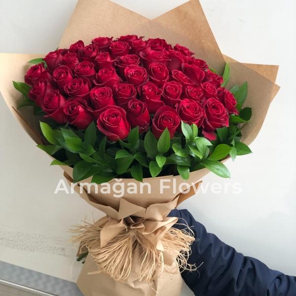 51 Red Roses Bouquet  Resim 1