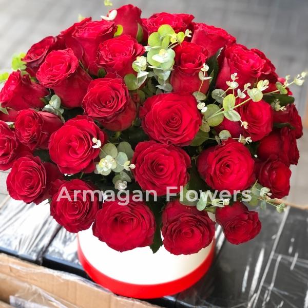 33 Red Roses in Box  Resim 2