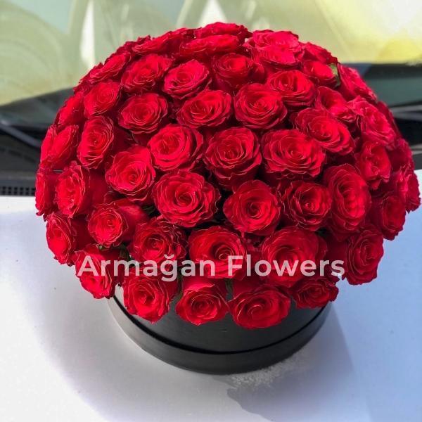 51 Red Roses in Box  Resim 2