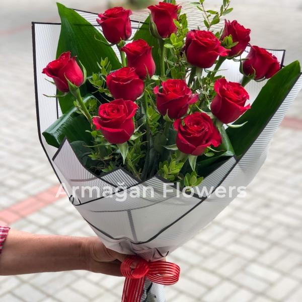 11 Red Roses Bouquet  Resim 1