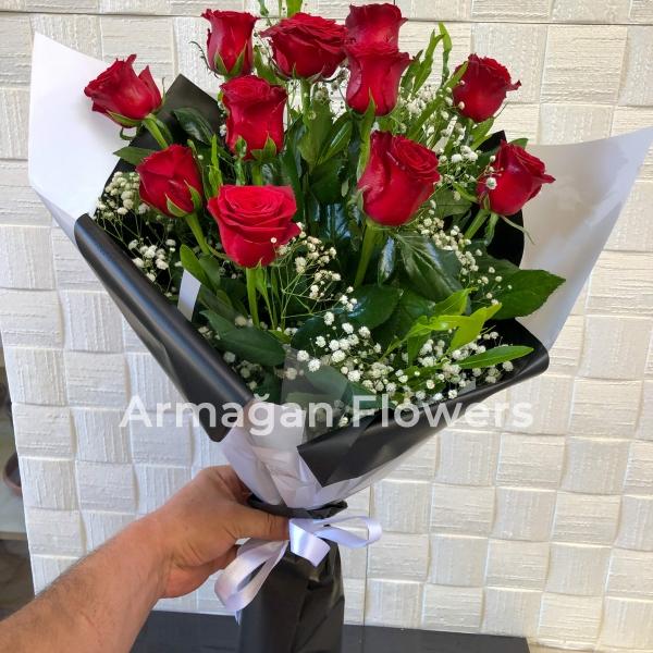 11 Red Roses Bouquet  Resim 1