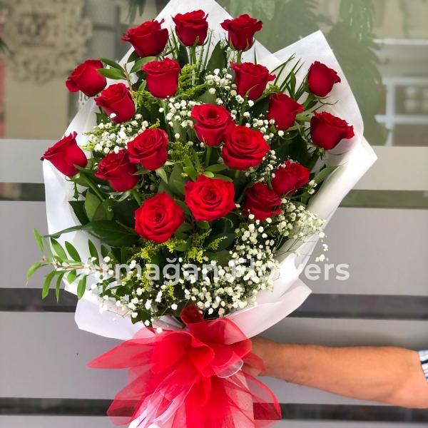 19 Red Roses Bouquet  Resim 1