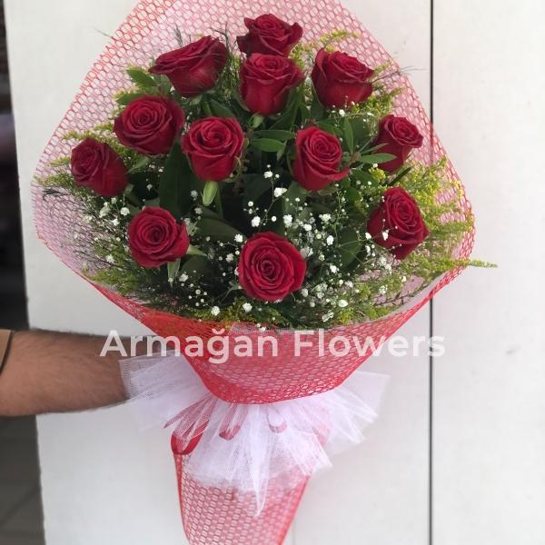 13 Red Roses Bouquet  Resim 2