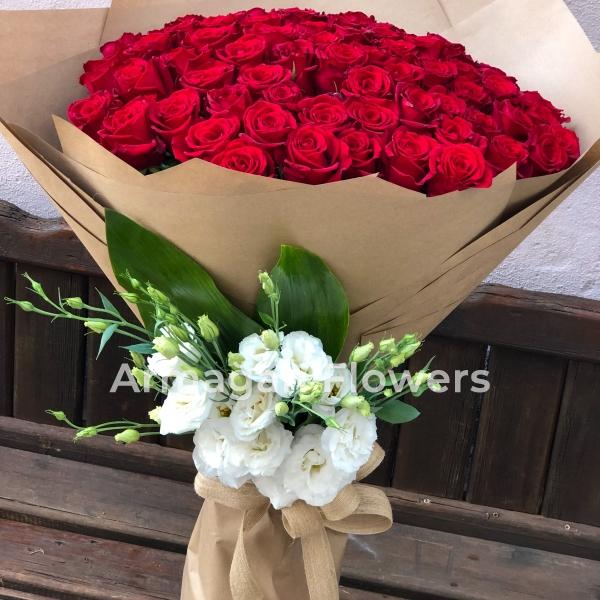75 Red Roses Bouquet  Resim 1