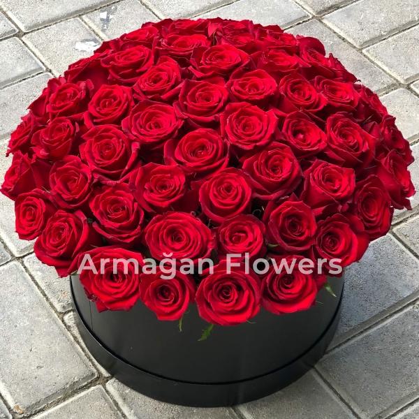 51 Red Roses in Box  Resim 2