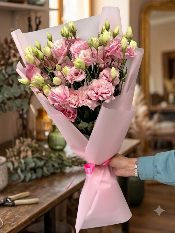  alanya çiçekçilik - Pink Eustoma Buket