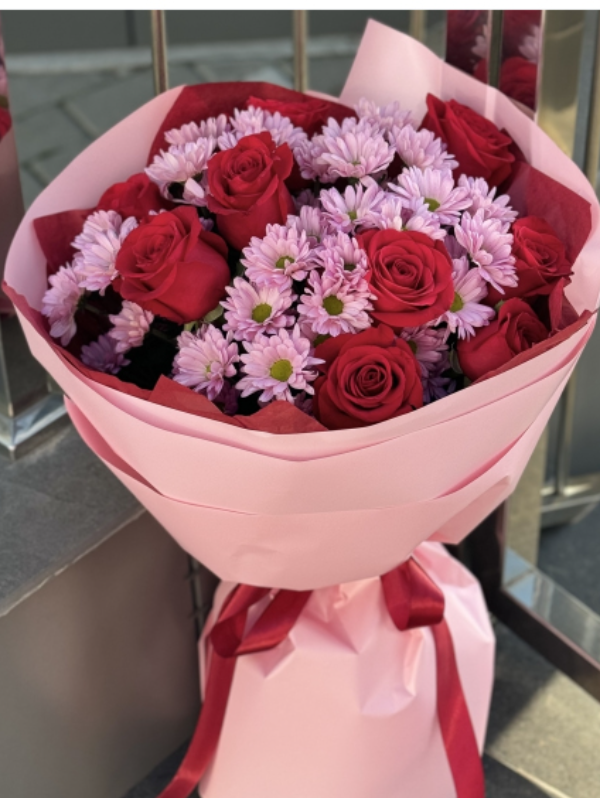  Send flowers Alanya - 9 Gül ve Krizantem