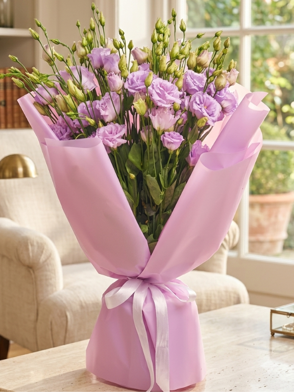 alanya çiçekçi - Lila Eustoma Bouquet