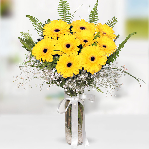  Alanya Blumenlieferung vazoda Sarı Gerberalar