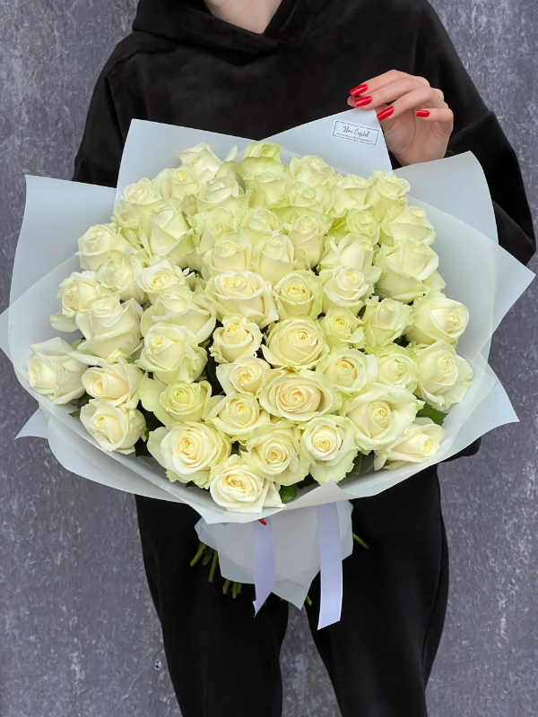 Alanya çiçekçi - 51 Beyaz Gül Buketi