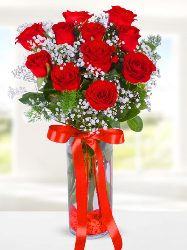  Alanya aynı gün çiçek - Vazoda 11 Kımızı Gül