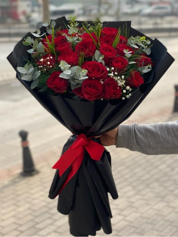  Доставка цветов Алания - 25 Red Roses Bouquet 
