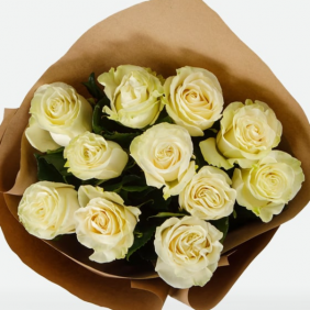  Alanya Flower Delivery 11 White Roses Bouquet 