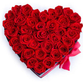  Alanya Çiçek Gönder Kalp Kutuda 35 Kırmızı Güller