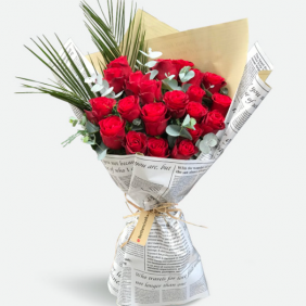  Alanya Flower Order 21 Red Roses Bouquet 