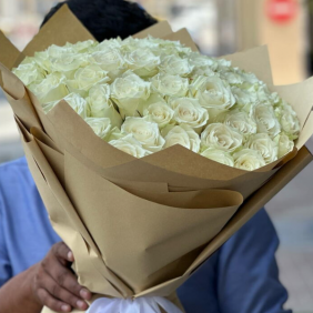 Alanya çiçekçi 51 Beyaz Gül Buketi