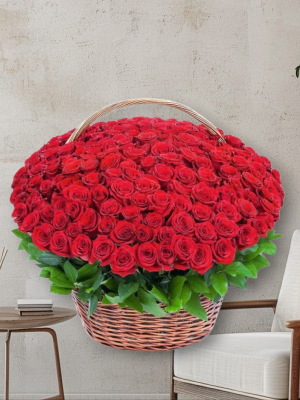  Alanya çiçek gönder - 125 Kırmızı Güller Sepet İçerisinde