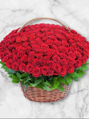  Alanya çiçek gönder - 125 Kırmızı Güller Sepet İçerisinde