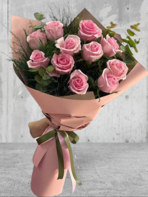 Alanya çiçekçi - 11 Pembe Gül Demeti
