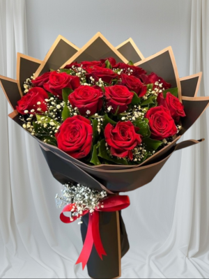 Alanya çiçekçi - 15 Kırmızı gül Buketi