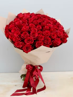 Alanya çiçekçi - 75 Kırmızı Gül Buketi