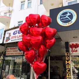  Alanya Çiçek Siparişi 21 Kalp Balonlar